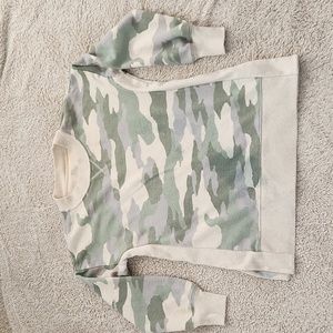 Aerie Good Vibes Camo Pullover Sweatshirt